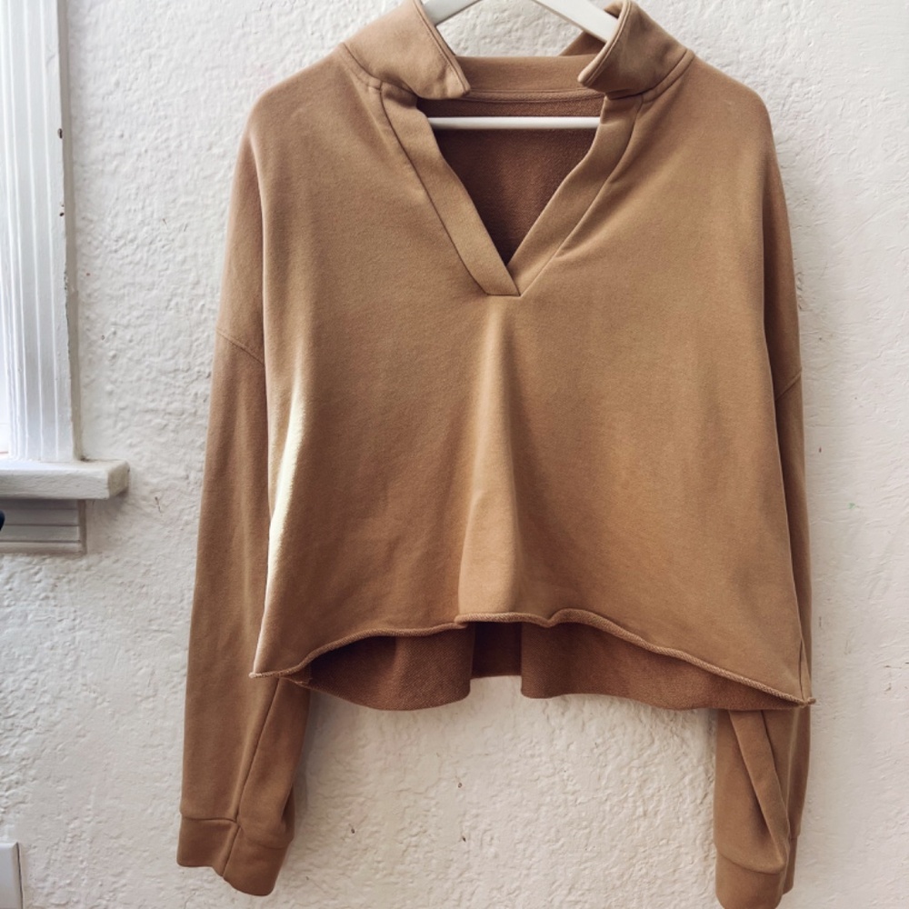 Vuori Sedona Polo Sweatshirt in Beige Sz S - Picture 3 of 5
